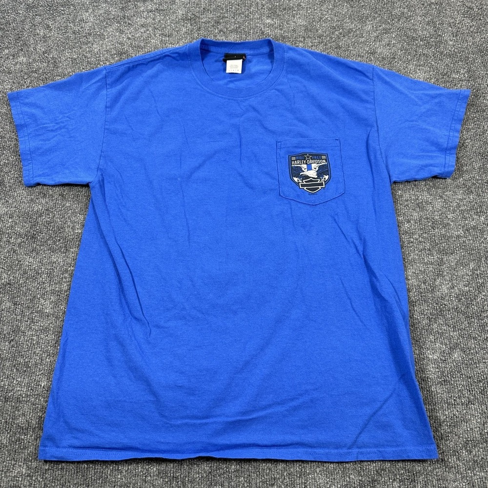 Harley-Davidson Cowboy's Alamo City Shirt Mens Large Blue Tee San Antonio Texas